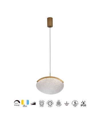 OASIS * COLGANTE LED 12W ORO - DIMABLE TRIAC